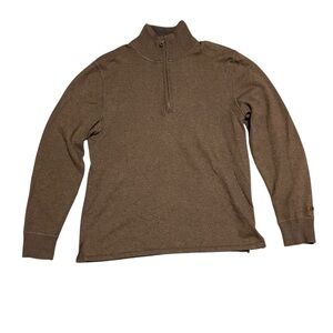 Men's The North Face 1/4 Zip Wool Blend Sweater - Brown Heathered size Smalll